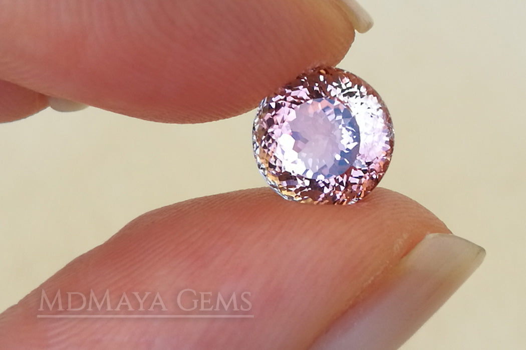 Bicolor Orange Pink Tourmaline from Mozambique, Portuguese Cut. 2.14 ct (under daylight)