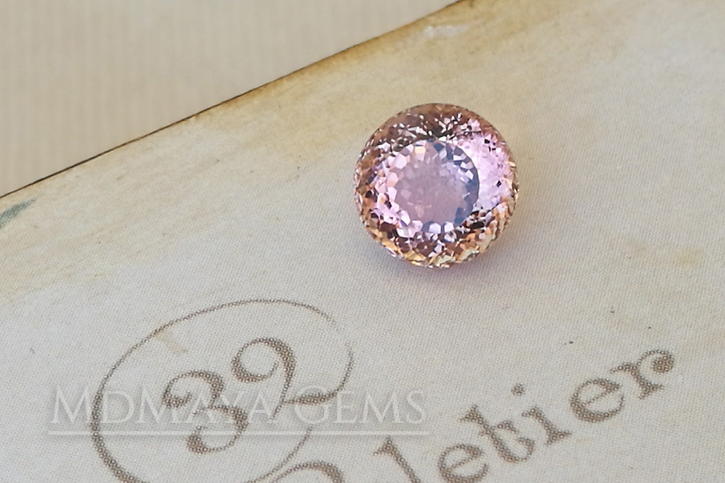 Bicolor Orange Pink Tourmaline from Mozambique, Portuguese Cut. 2.14 ct (under daylight)