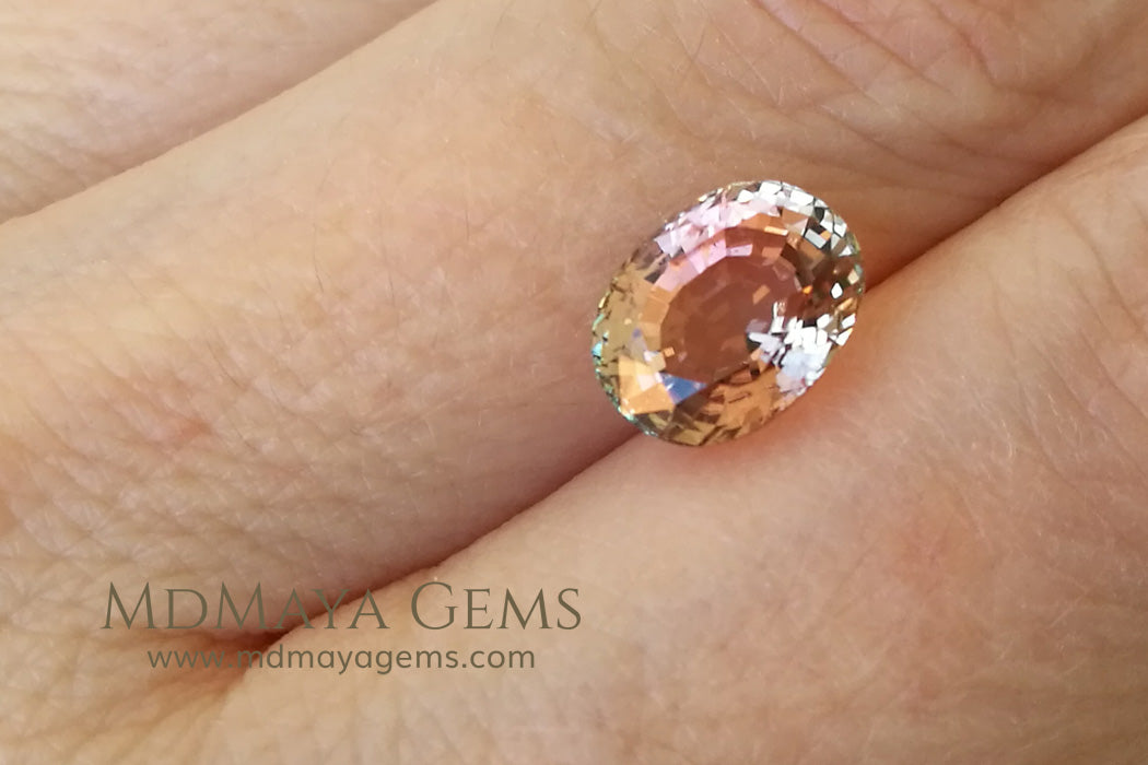 Natural Bi Color African Tourmaline Oval Cut 2.82 ct 