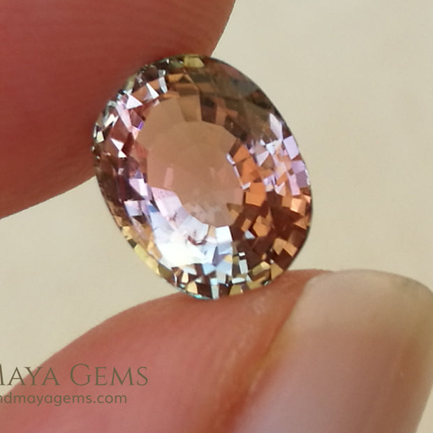 Natural Bi Color African Tourmaline Oval Cut 2.82 ct 