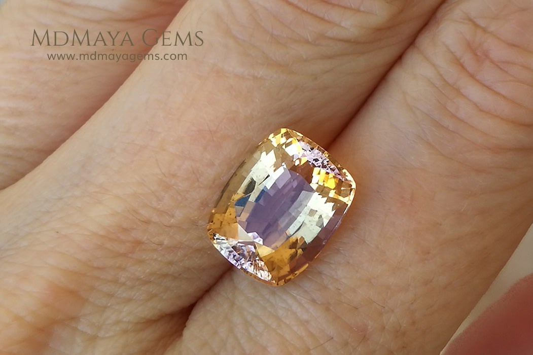 Bi Color Tourmaline from Mozambique with Golden tones and soft Pink touches