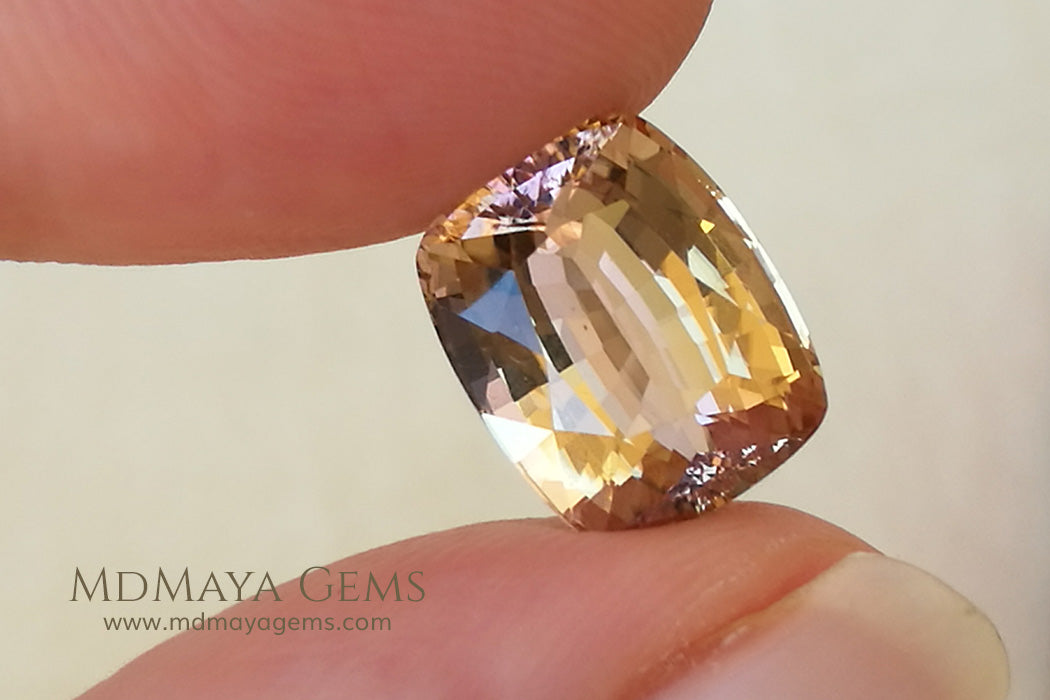 Bi Color Tourmaline from Mozambique with Golden tones and soft Pink touches