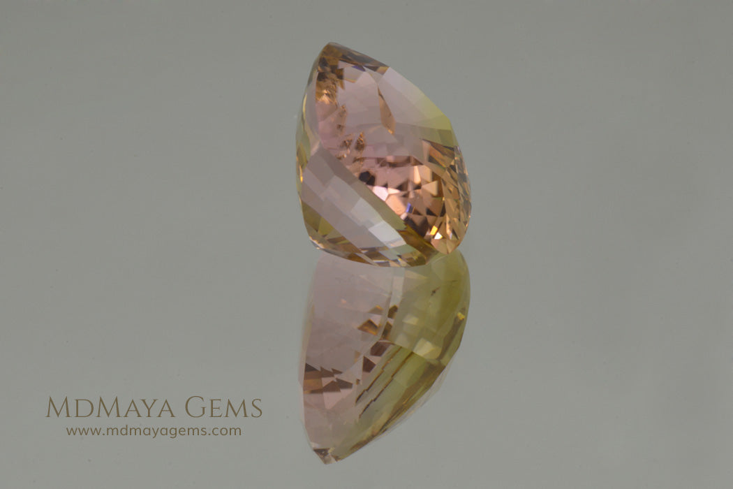Bi Color Tourmaline from Mozambique with Golden tones and soft Pink touches