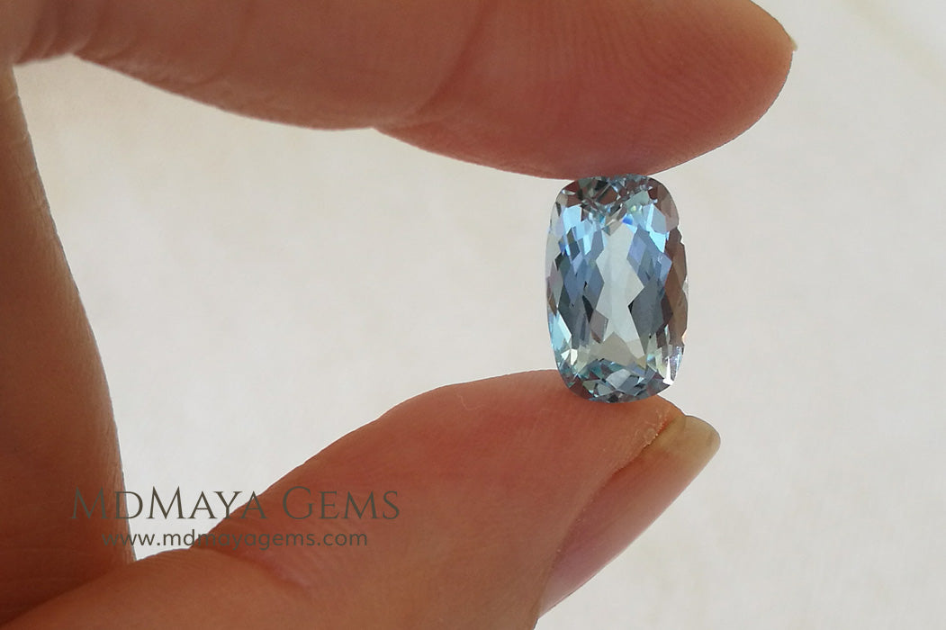 Greenish Blue Aquamarine Cushion cut 2.03 ct