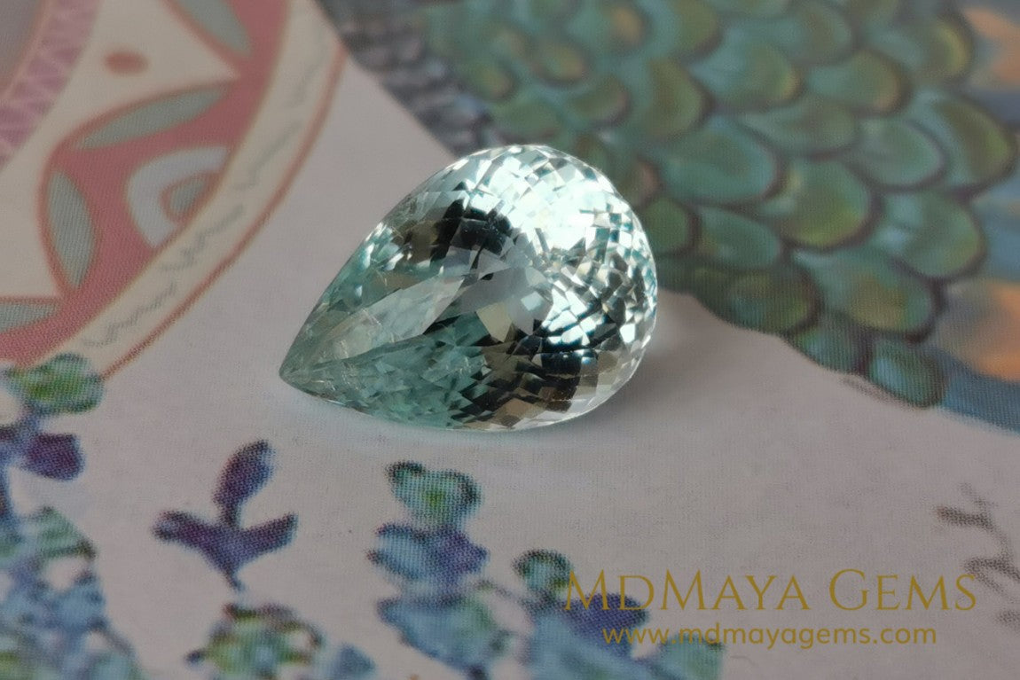 Very Light Blue Aquamarine 2.96 ct Pear Cut – Great Value