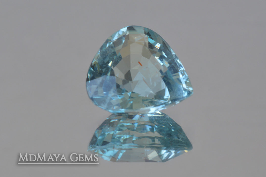 Attractive greenish Blue Aquamarine. Pear cut. 3.51 ct