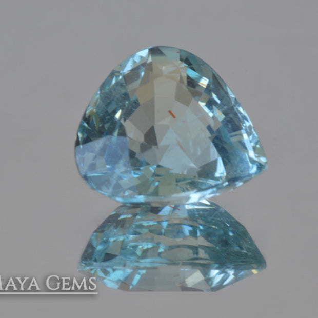 Attractive greenish Blue Aquamarine. Pear cut. 3.51 ct