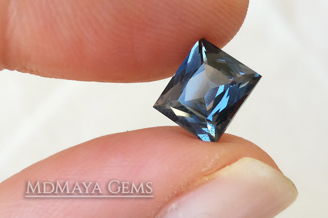 Affordable Blue Grey Spinel Gemstone Rectangle Cut 1.95 ct.