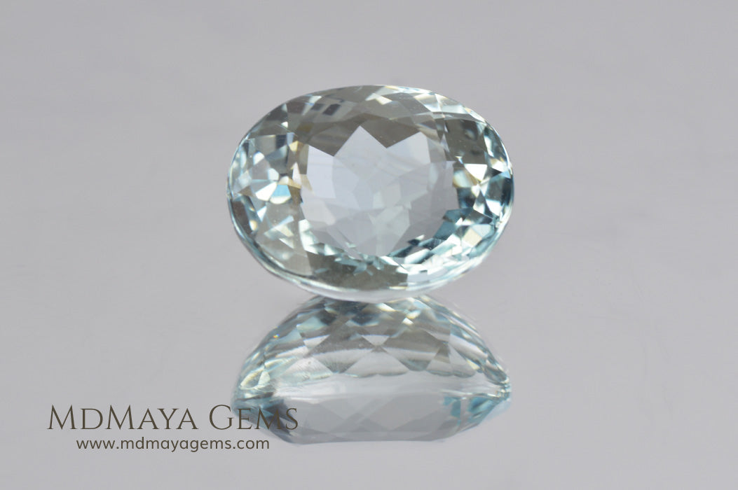 Greenish Blue Aquamarine Oval cut 2.98 ct