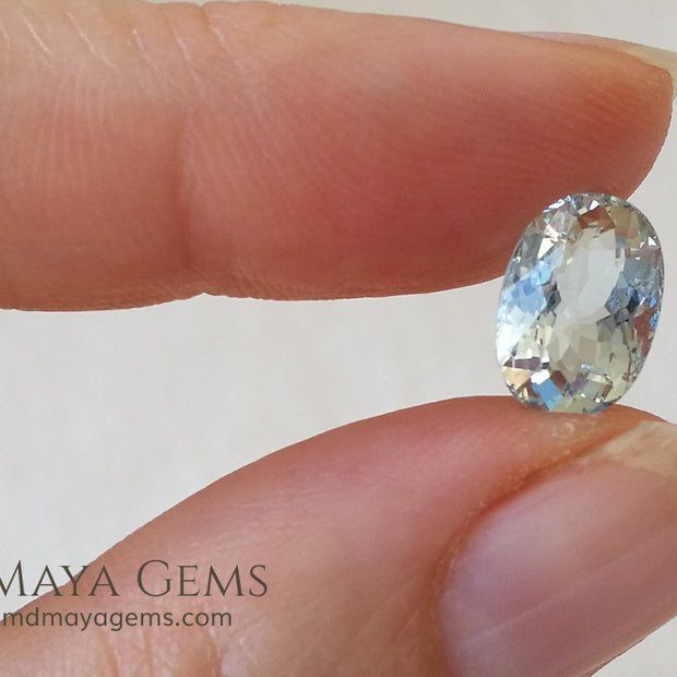 Greenish Blue Aquamarine Oval cut 2.98 ct