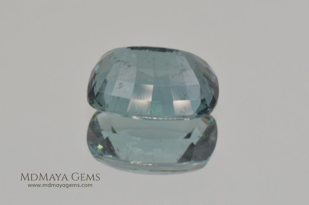 Blue Green African Tourmaline Cushion Cut 4.45 ct