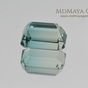 Bicolor Tourmaline, Bright Blue Green color, Emerald Cut 4.71 ct 