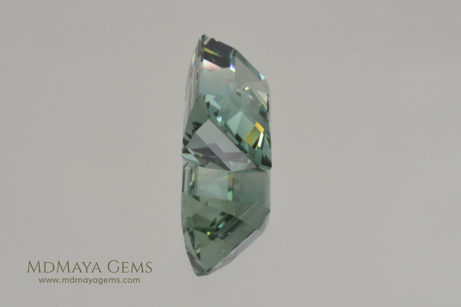 Bicolor Tourmaline, Bright Blue Green color, Emerald Cut 4.71 ct 