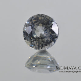 Unheated white sapphire 1.00 ct. Round cut.