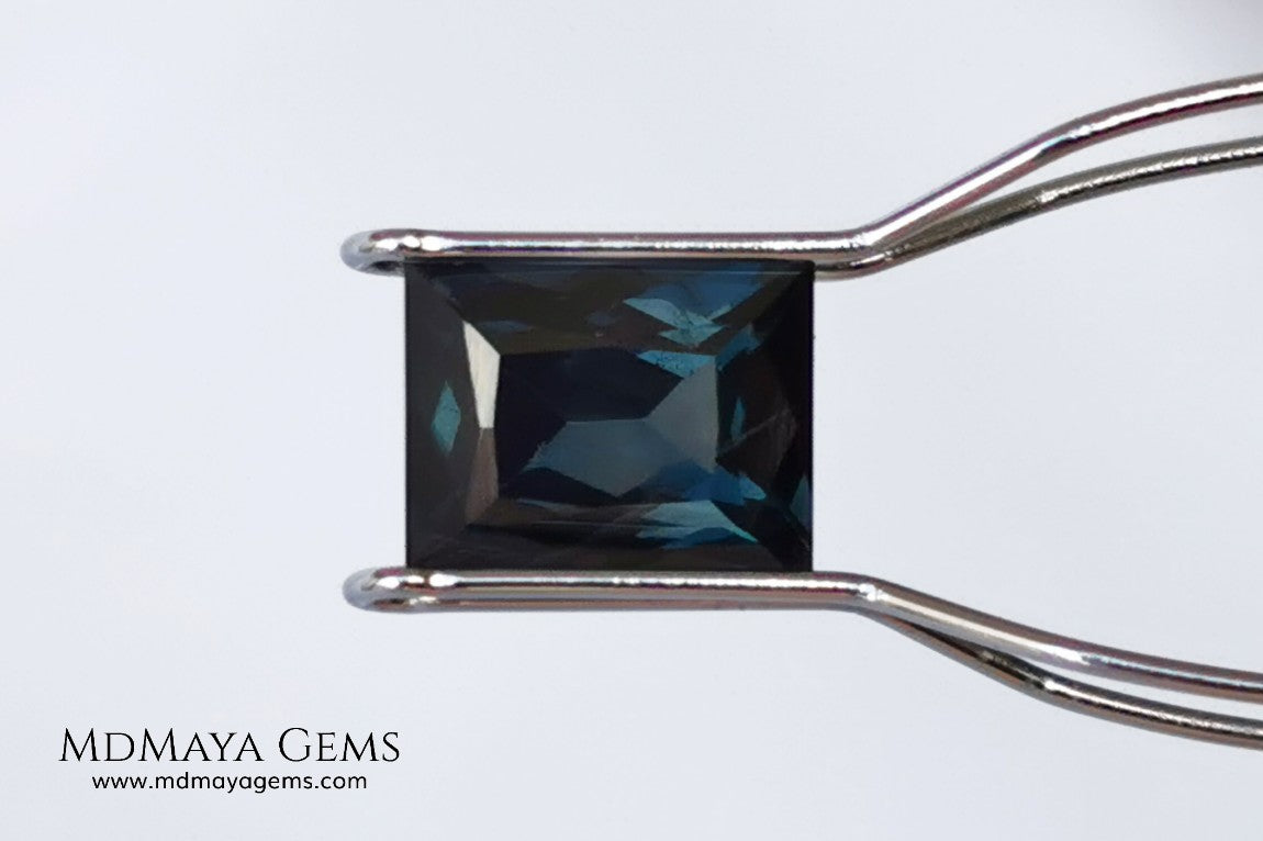 Blue Grey Spinel 2.14 ct – Rectangular Cut with Bright Sparkles