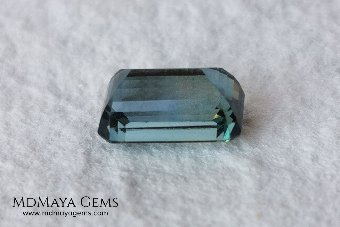 Blue Indicolite. 2.00 ct. Emerald cut. Beautiful blue tourmaline with an elegant cut. Amazing gemstone with good shine and size, it will look ideal in any piece of jewelry.