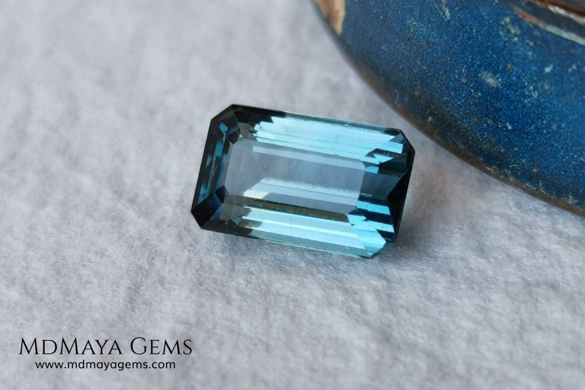 Blue Indicolite. 2.00 ct. Emerald cut. Beautiful blue tourmaline with an elegant cut. Amazing gemstone with good shine and size, it will look ideal in any piece of jewelry.