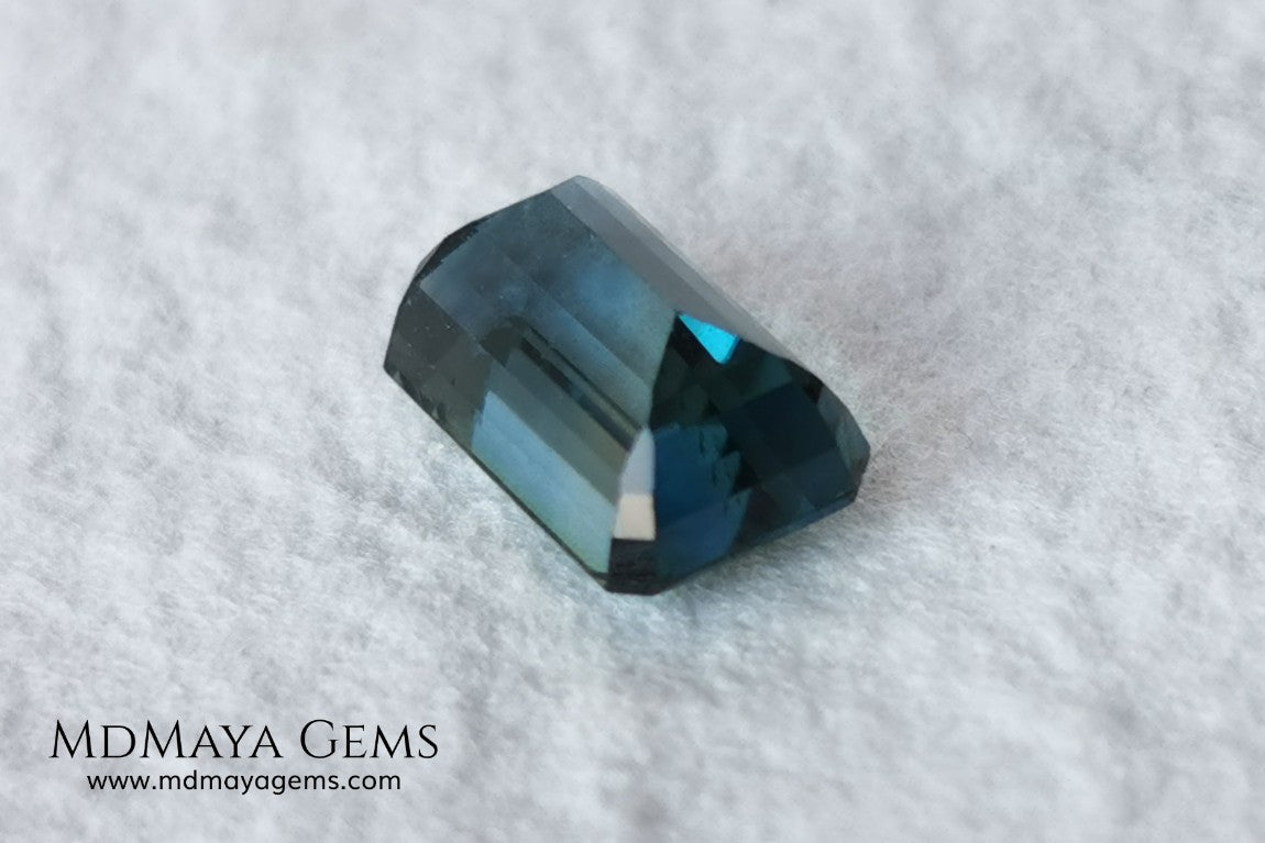 Blue Indicolite. 2.00 ct. Emerald cut. Beautiful blue tourmaline with an elegant cut. Amazing gemstone with good shine and size, it will look ideal in any piece of jewelry.