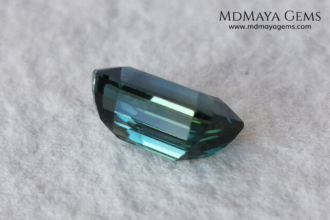 Blue Indicolite. 2.00 ct. Emerald cut. Beautiful blue tourmaline with an elegant cut. Amazing gemstone with good shine and size, it will look ideal in any piece of jewelry.