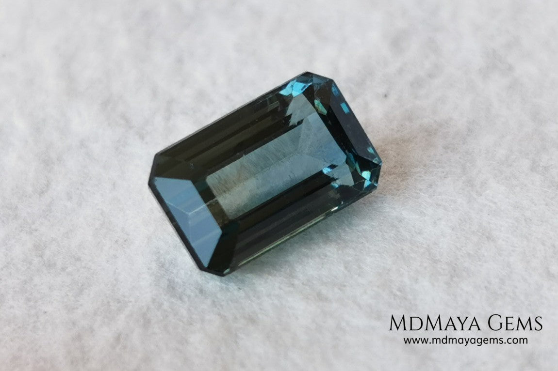 Blue Indicolite. 2.00 ct. Emerald cut. Beautiful blue tourmaline with an elegant cut. Amazing gemstone with good shine and size, it will look ideal in any piece of jewelry.