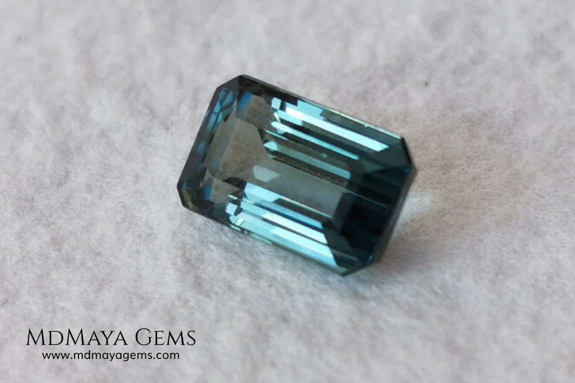 Blue Indicolite. 2.00 ct. Emerald cut. Beautiful blue tourmaline with an elegant cut. Amazing gemstone with good shine and size, it will look ideal in any piece of jewelry.