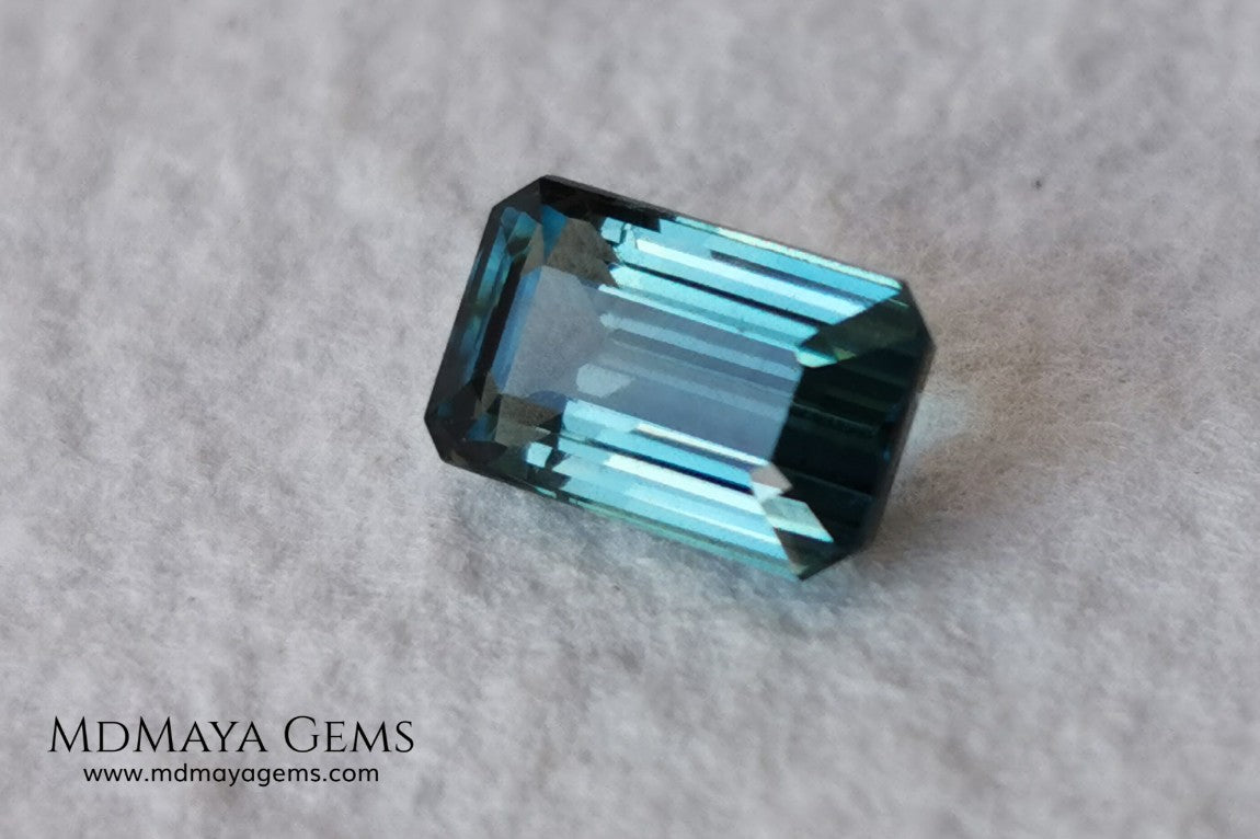 Blue Indicolite. 2.00 ct. Emerald cut. Beautiful blue tourmaline with an elegant cut. Amazing gemstone with good shine and size, it will look ideal in any piece of jewelry.