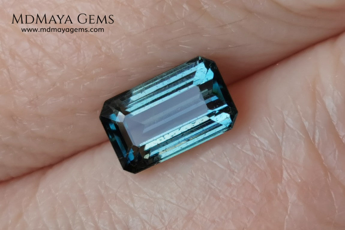 Blue Indicolite. 2.00 ct. Emerald cut. Beautiful blue tourmaline with an elegant cut. Amazing gemstone with good shine and size, it will look ideal in any piece of jewelry.