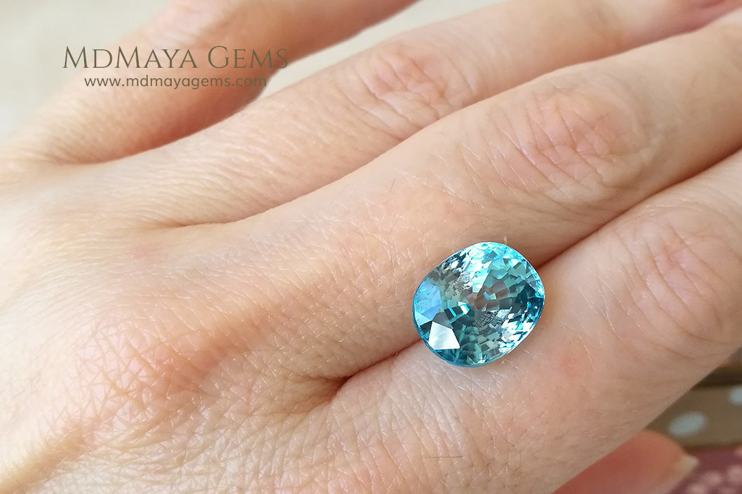 Natural Cambodian Blue Zircon Oval Cut 9.50 ct