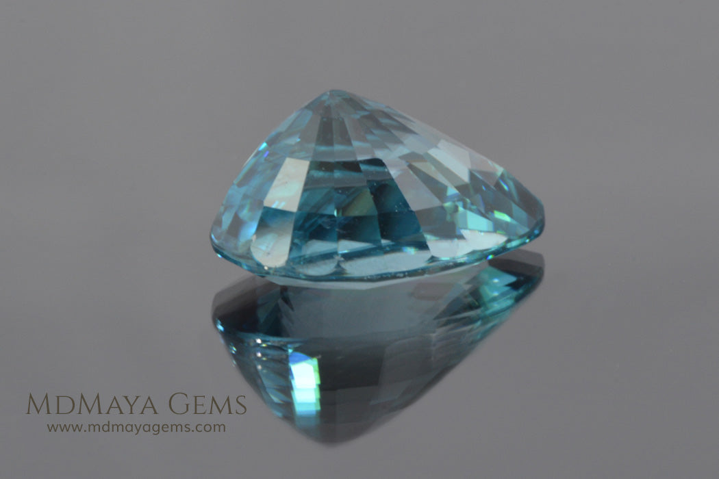 Natural Cambodian Blue Zircon Gemstone Pear Cut 5.65 ct