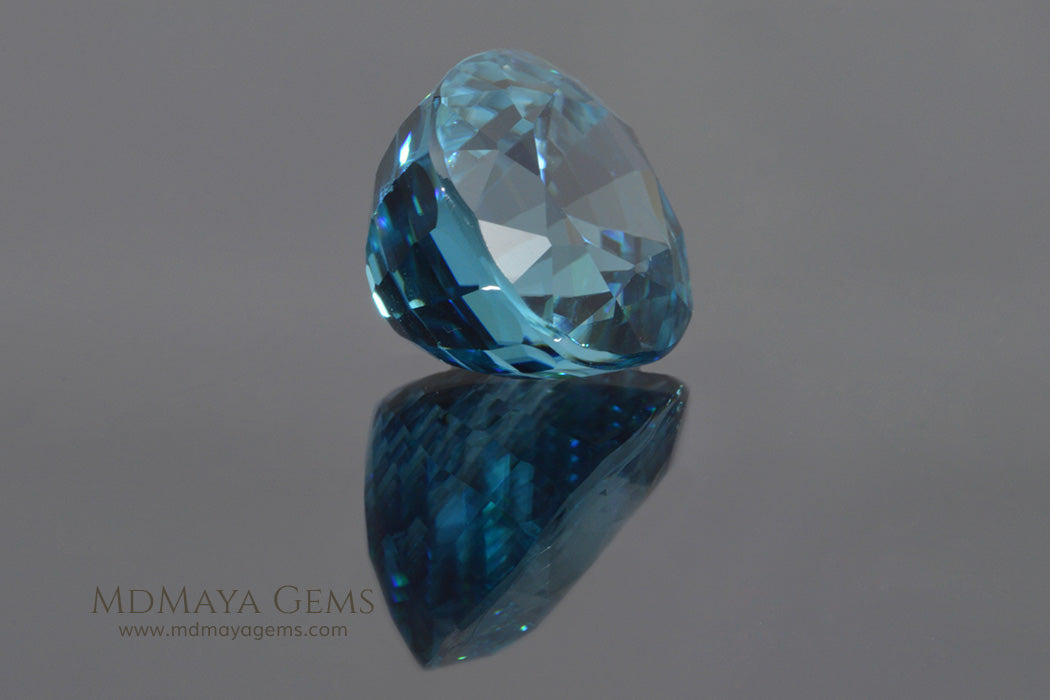 Natural Cambodian Blue Zircon Gemstone Pear Cut 5.65 ct