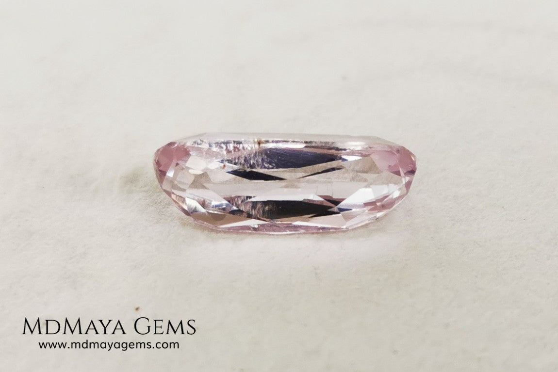 Amazing very bright pink Kunzite 4.69 ct. with an elongated cushion cut