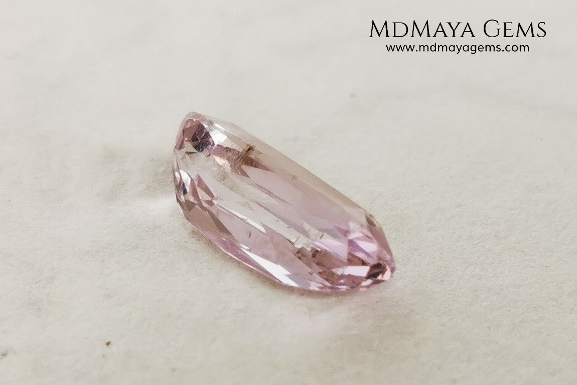 Amazing very bright pink Kunzite 4.69 ct. with an elongated cushion cut