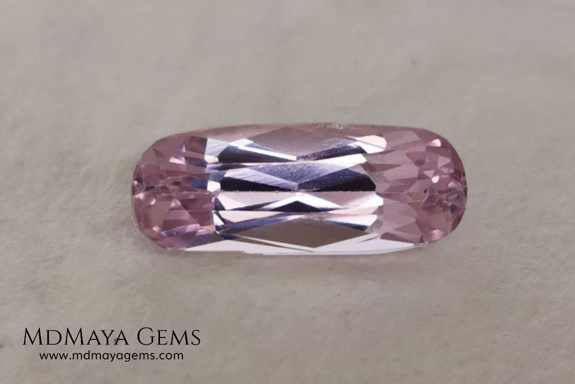 Amazing very bright pink Kunzite 4.69 ct. with an elongated cushion cut