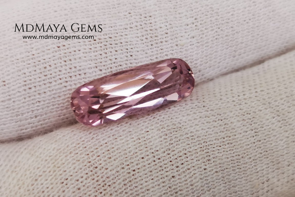 Amazing very bright pink Kunzite 4.69 ct. with an elongated cushion cut
