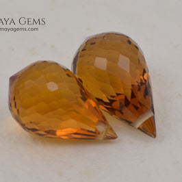 Briolette Citrine Matched Pair 15.39 ct