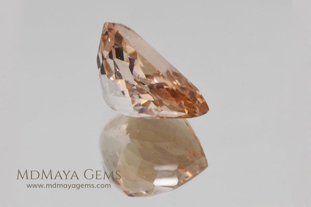 Large Peach Orange Topaz Gemstone 17.40 ct Pear Cut