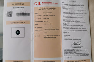 Certificate of Impressive Grey Tourmaline 7.48 ct for sale MdMaya Gems
