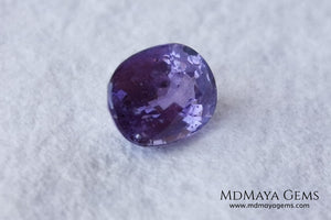  Change Color Sapphire, Oval Cut 1.38 ct. This amazing gemstone is violet in daylight and purple under incandescent light. Its color is very bright and vivid, it will look very interesting in any piece of jewelry, and the best, the price.