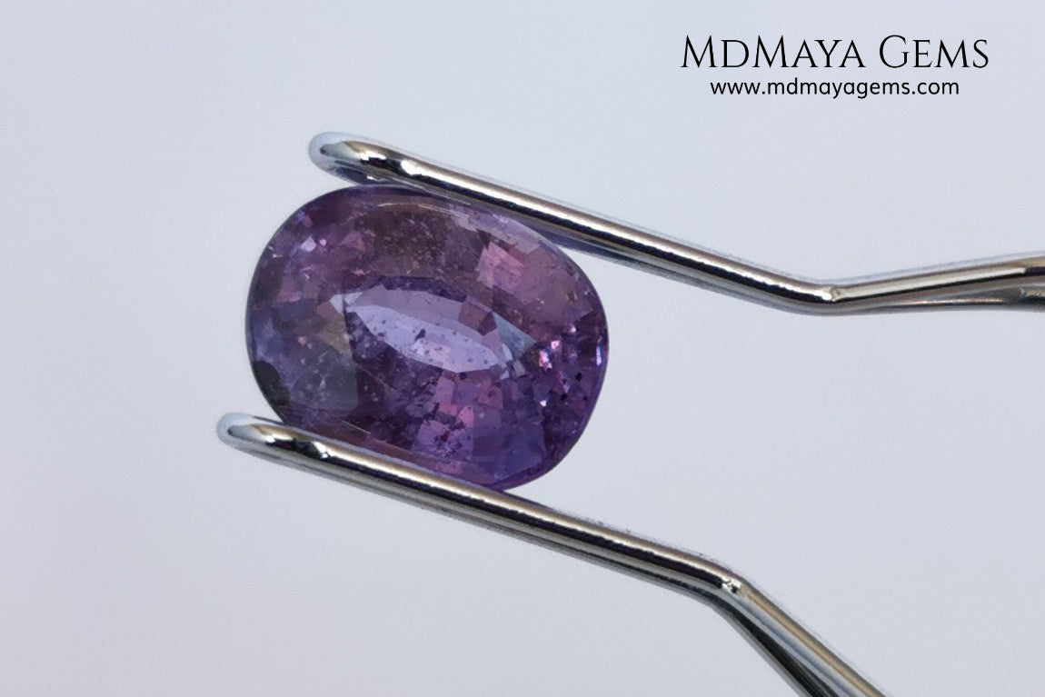  Change Color Sapphire, Oval Cut 1.38 ct. This amazing gemstone is violet in daylight and purple under incandescent light. Its color is very bright and vivid, it will look very interesting in any piece of jewelry, and the best, the price.