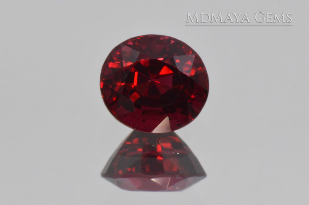 Brilliant luster Natural Rich Red Burmese Spinel! Oval cut. 1.30 ct.