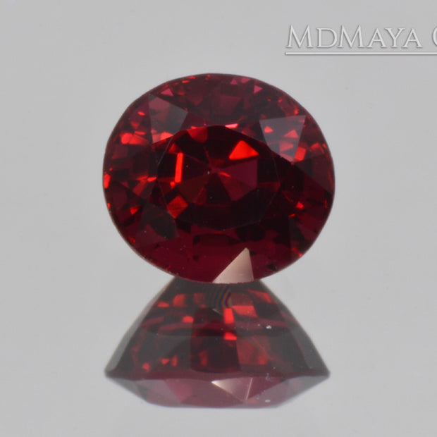 Brilliant luster Natural Rich Red Burmese Spinel! Oval cut. 1.30 ct.