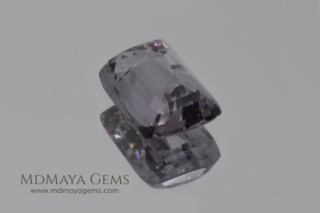 Silver Grey Mogok Spinel Gemstone Cushion Cut 4.30 ct