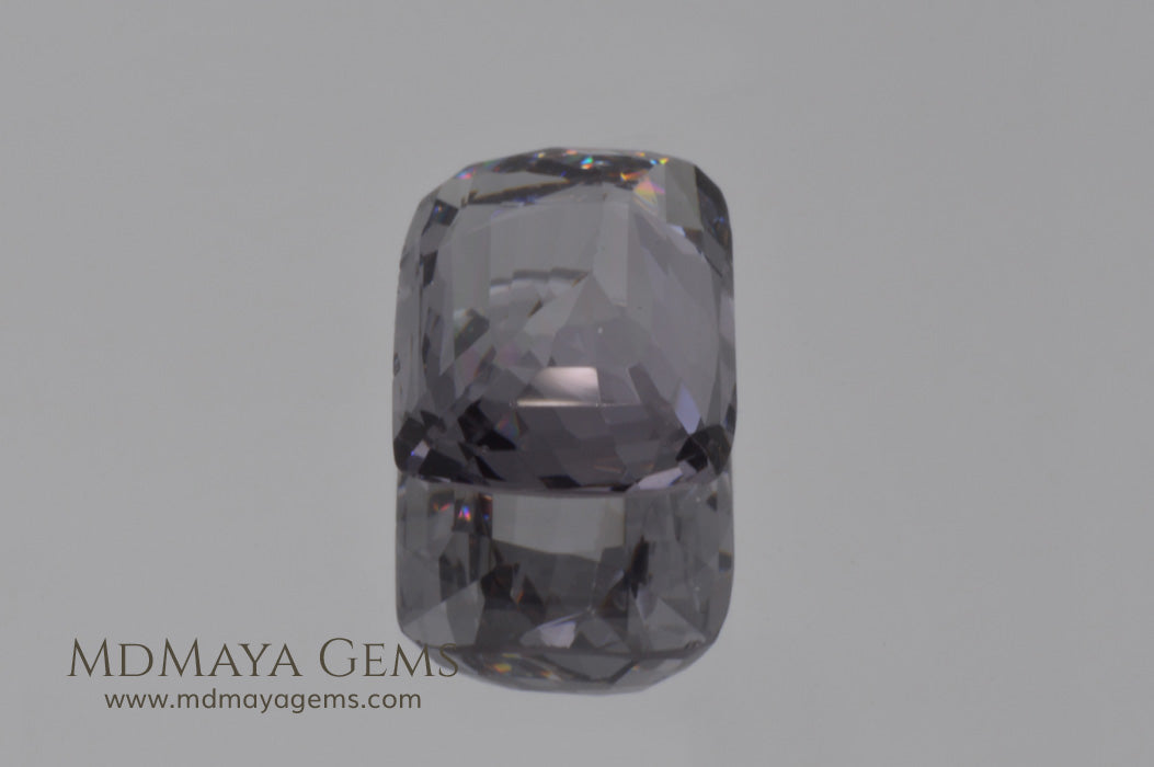 Silver Grey Mogok Spinel Gemstone Cushion Cut 4.30 ct