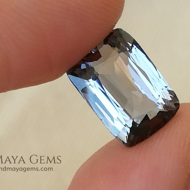 Silver Grey Mogok Spinel Gemstone Cushion Cut 4.30 ct