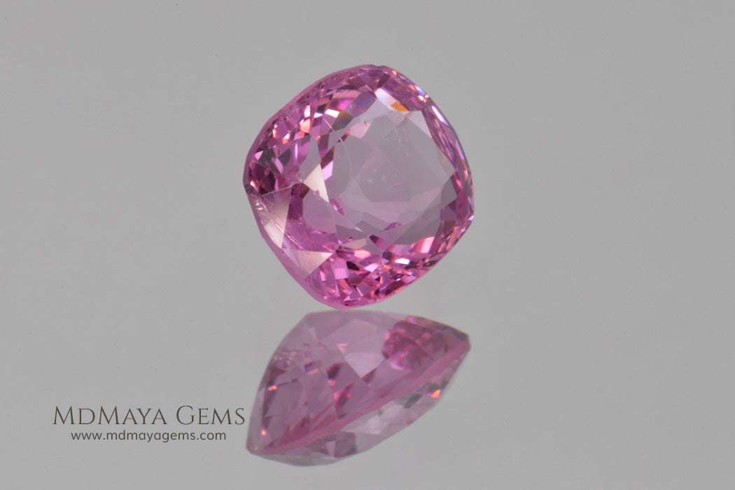 Hot Pink Mogok Spinel Cushion Cut 1.40 ct