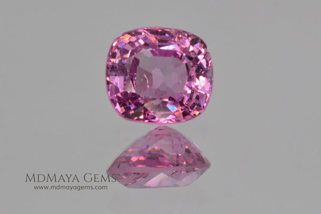 Hot Pink Mogok Spinel Cushion Cut 1.40 ct