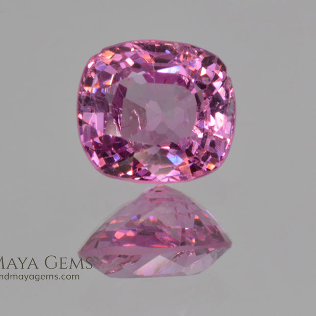 Hot Pink Mogok Spinel Cushion Cut 1.40 ct
