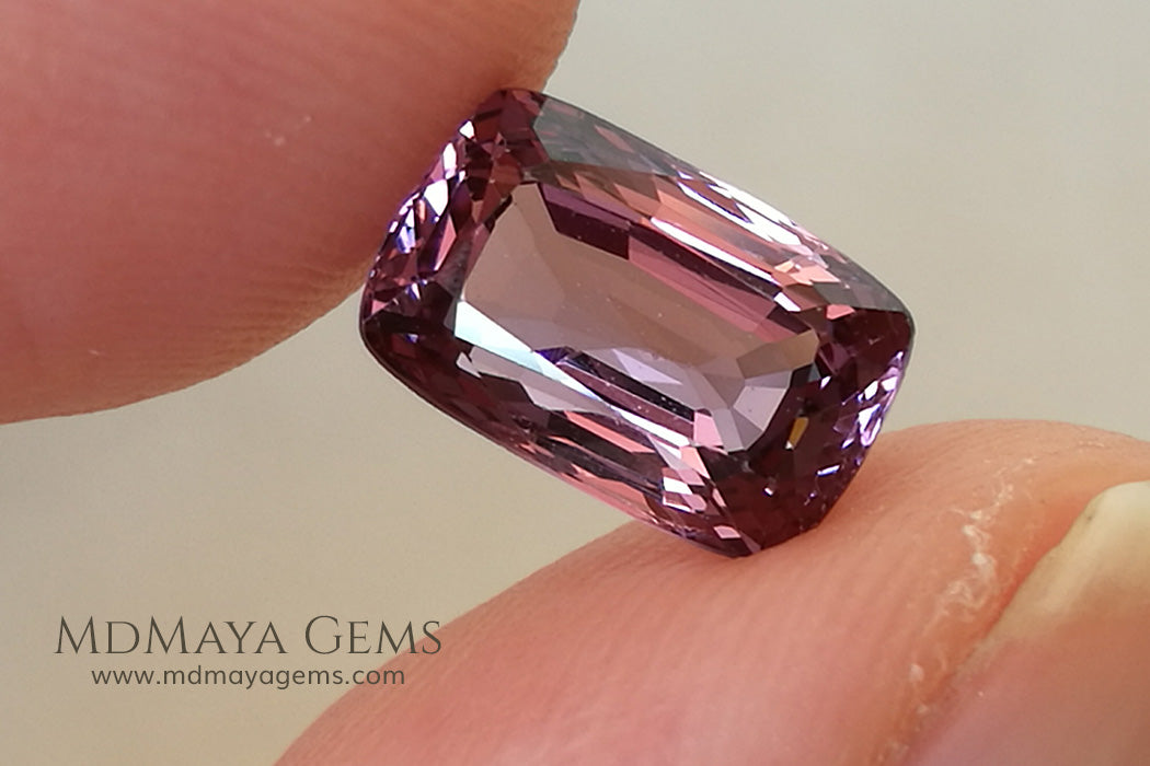 Rare Pink Raspberry Spinel from Burma Cushion Cut 2.34 ct