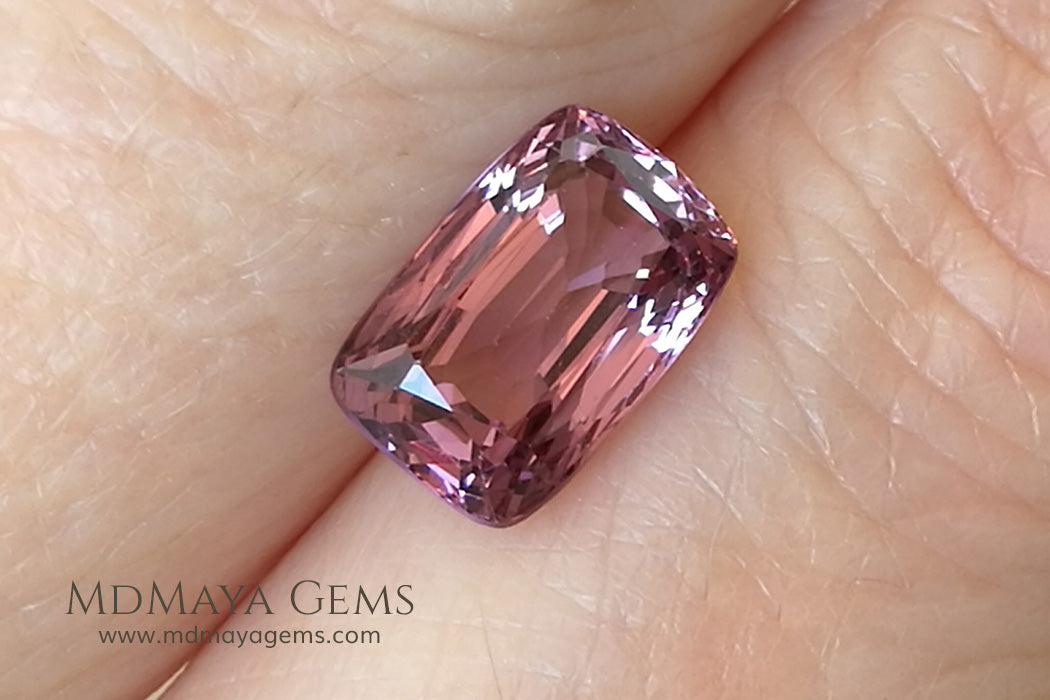 Rare Pink Raspberry Spinel from Burma Cushion Cut 2.34 ct