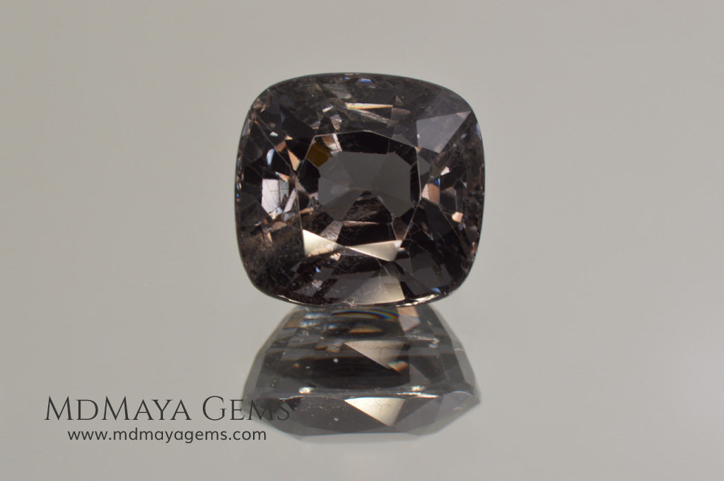 Magnificent Greyish Blue Spinel Cushion Cut 4.80 ct under incandescent light
